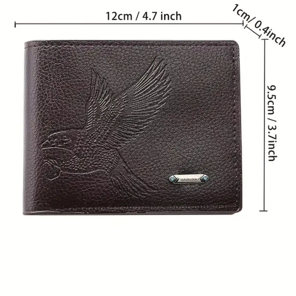 Soft leather eagle engraved mens wallet! NWT! - Picture 6 of 6